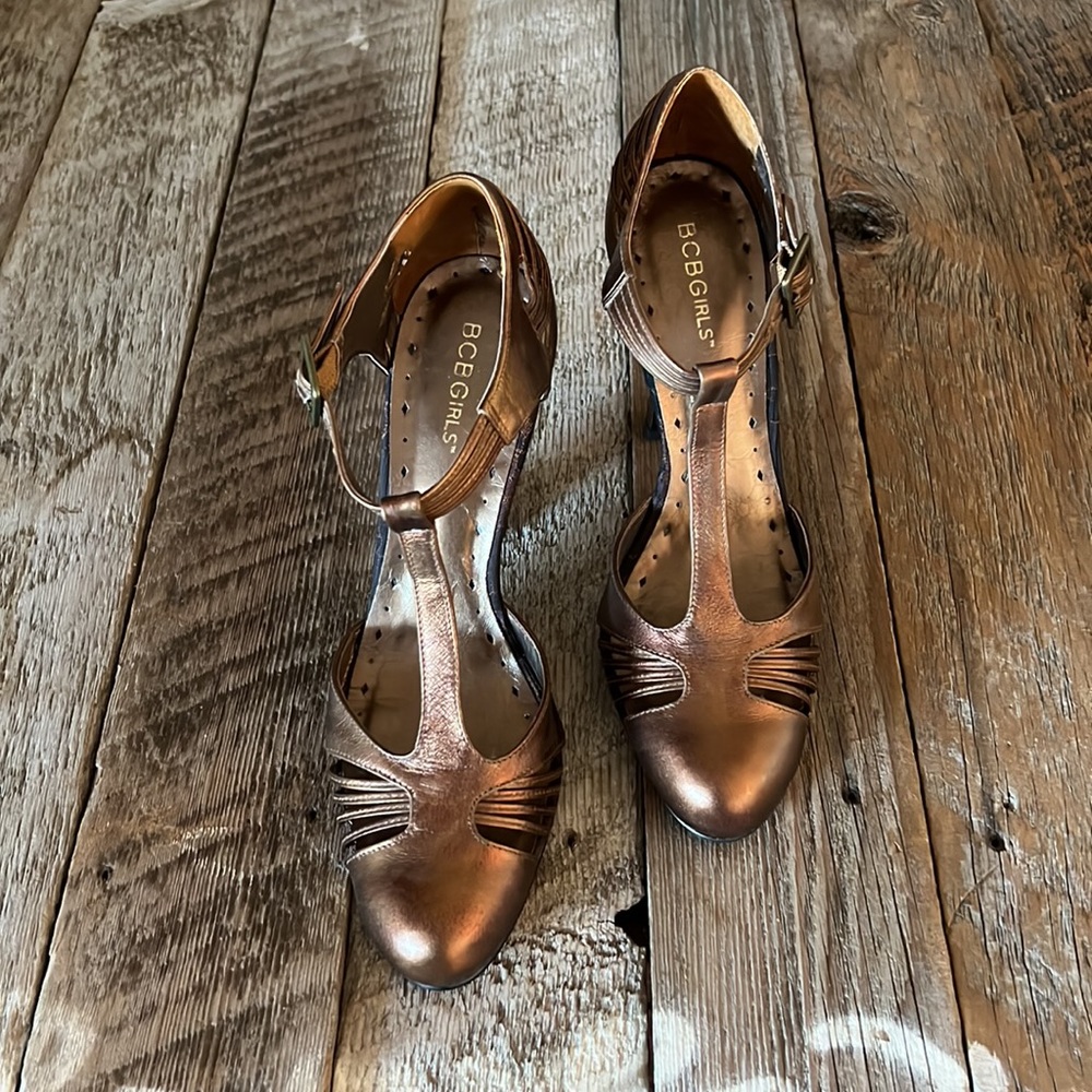 BCBGirls Marina bronze/chocolate Mary Jean shoes size 8M - Picture 6 of 11